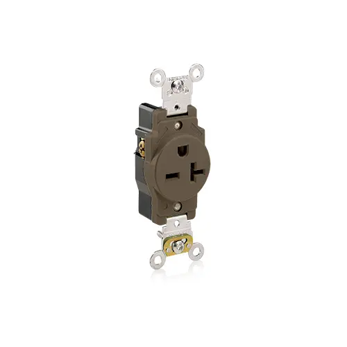 Leviton 20 Amp Single Receptacle/Outlet, Industrial Grade, Self ...
